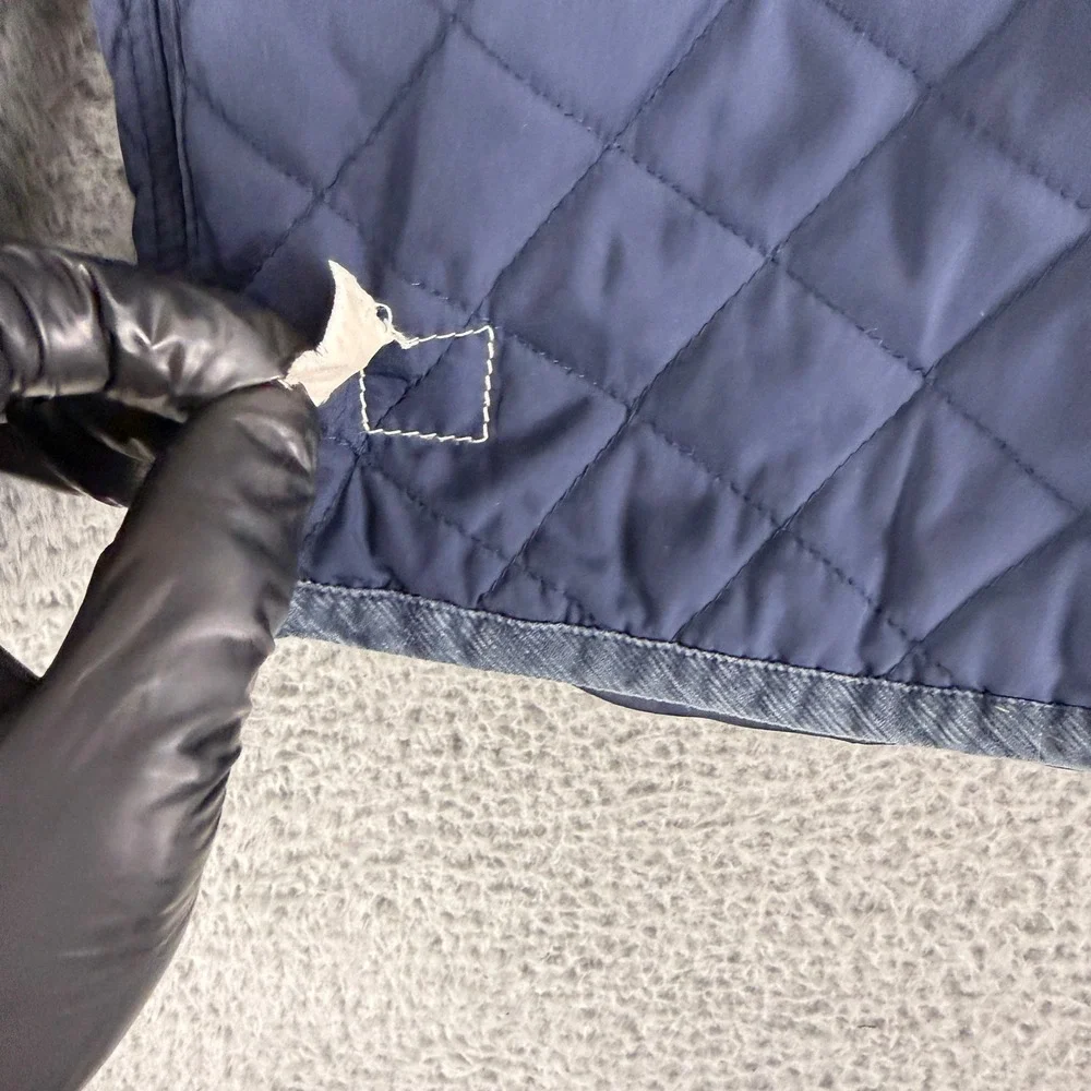 Altamont Quilted Shirt Jacket Mens Medium Navy Diamond Stitch Snap Front Shacket